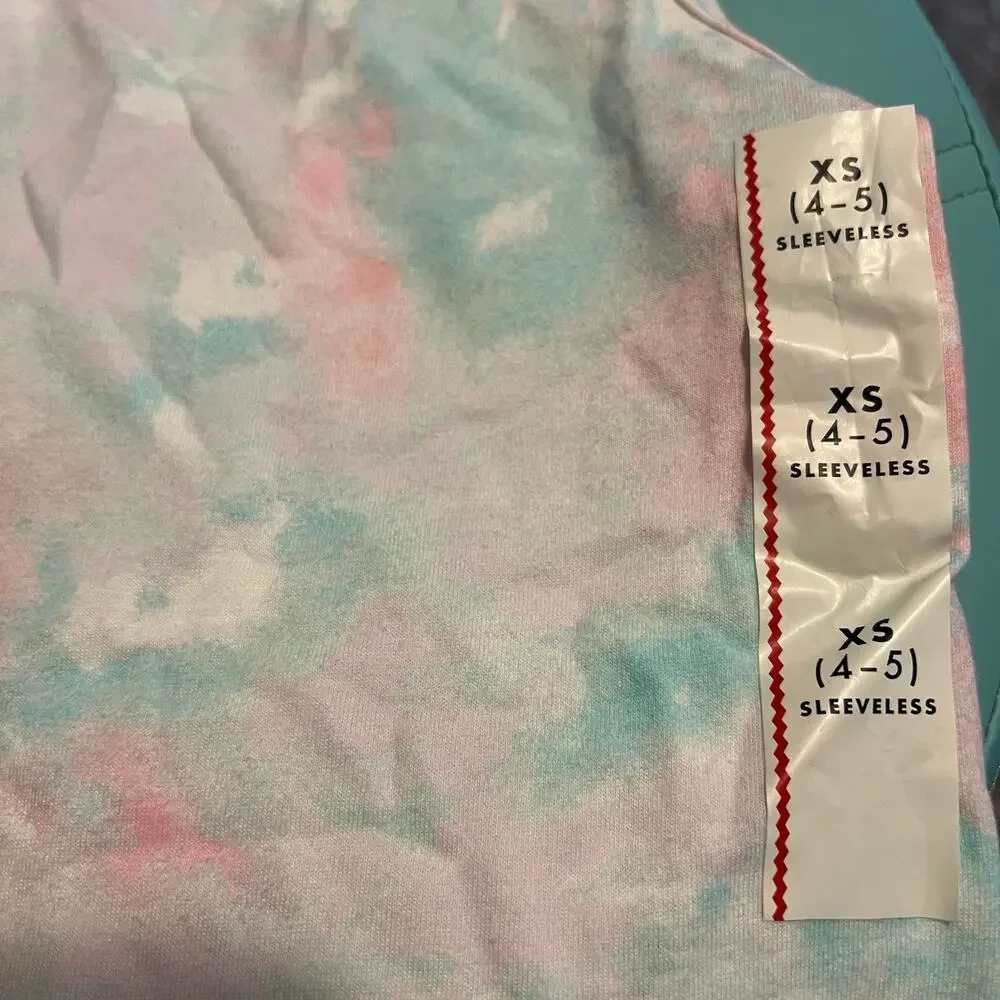 Cat & Jack Girls' Green, Pink and Purple Tie-Dye Tank Top - Size XS